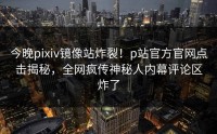 今晚pixiv镜像站炸裂！p站官方官网点击揭秘，全网疯传神秘人内幕评论区炸了