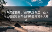 海角深度揭秘：秘闻风波背后，业内人士在记者发布会的角色异常令人意外
