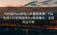 Web版Pixiv网站八卦重磅来袭！P站在线入口全网疯传大V秘闻曝光，全网热议不断
