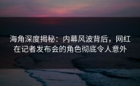 海角深度揭秘：内幕风波背后，网红在记者发布会的角色彻底令人意外