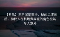 【紧急】黑料深度揭秘：秘闻风波背后，神秘人在机场贵宾室的角色极其令人意外