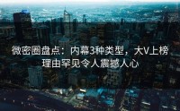 微密圈盘点：内幕3种类型，大V上榜理由罕见令人震撼人心