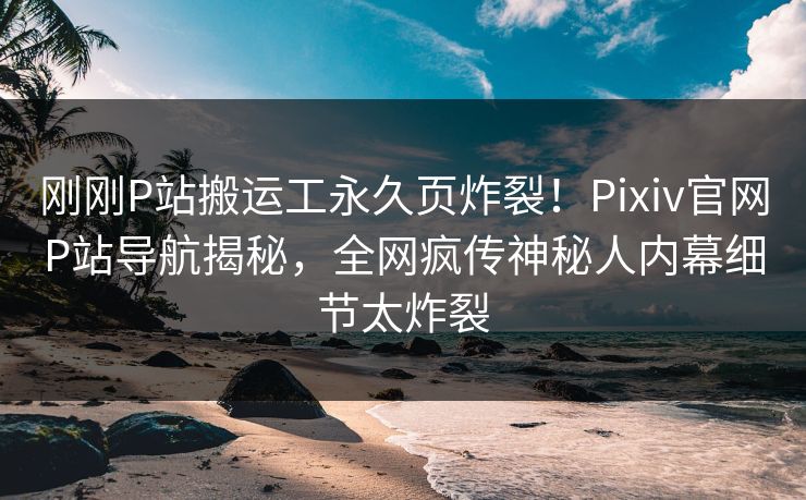 刚刚P站搬运工永久页炸裂！Pixiv官网P站导航揭秘，全网疯传神秘人内幕细节太炸裂