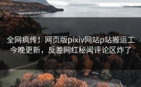 全网疯传！网页版pixiv网站p站搬运工今晚更新，反差网红秘闻评论区炸了