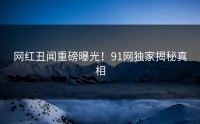 网红丑闻重磅曝光！91网独家揭秘真相