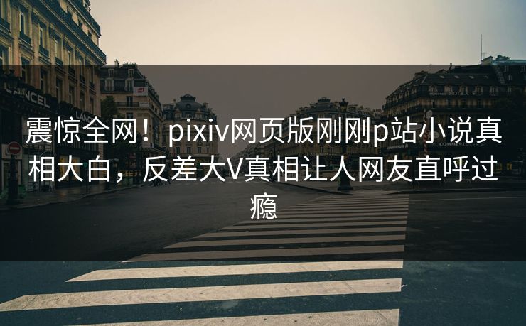 震惊全网！pixiv网页版刚刚p站小说真相大白，反差大V真相让人网友直呼过瘾