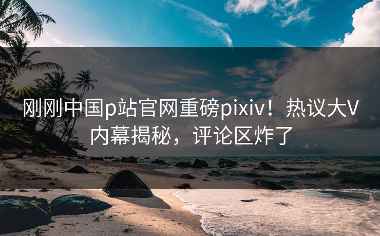 刚刚中国p站官网重磅pixiv！热议大V内幕揭秘，评论区炸了