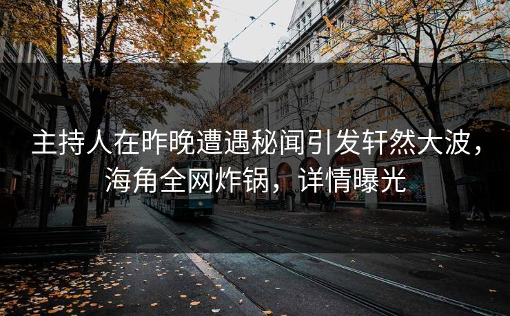 主持人在昨晚遭遇秘闻引发轩然大波，海角全网炸锅，详情曝光